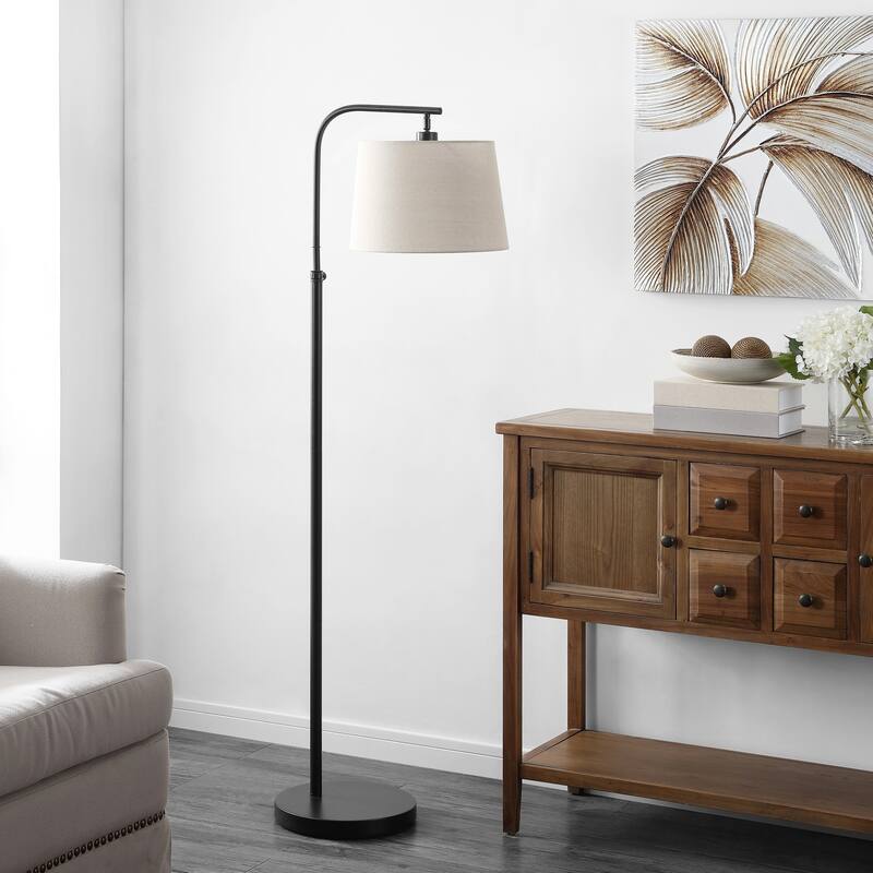 SAFAVIEH Lighting Franchette 65-inch Black Adjustable Led Floor Lamp - 20.5" W x 13" L x 58-65" H - 21"Wx13"Dx65"H