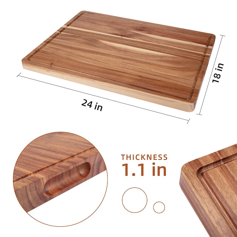 Extra Large Wooden Cutting Board Set, Heavy Duty Chopping Board