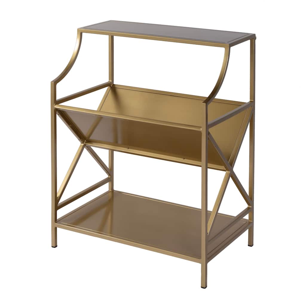 Franklin 24 in. W x 31.5 in. H Rectangular Iron 2 Tier Bookshelf