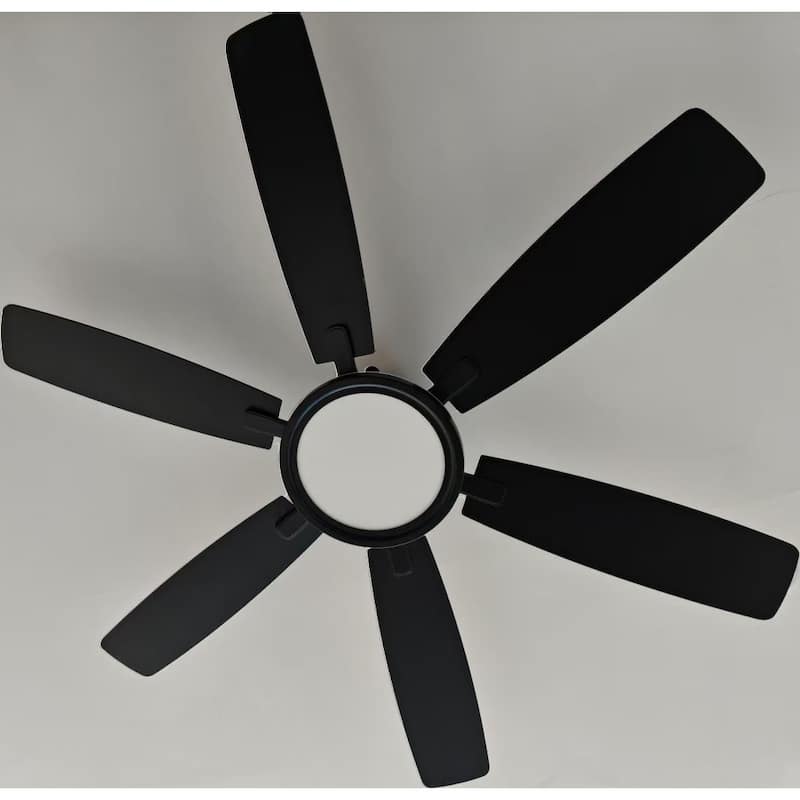 52 Inches RGB Flush Mount Ceiling Fan with Light,Reversible DC Motor for Bedroom Living Room Patio - 52 Inches