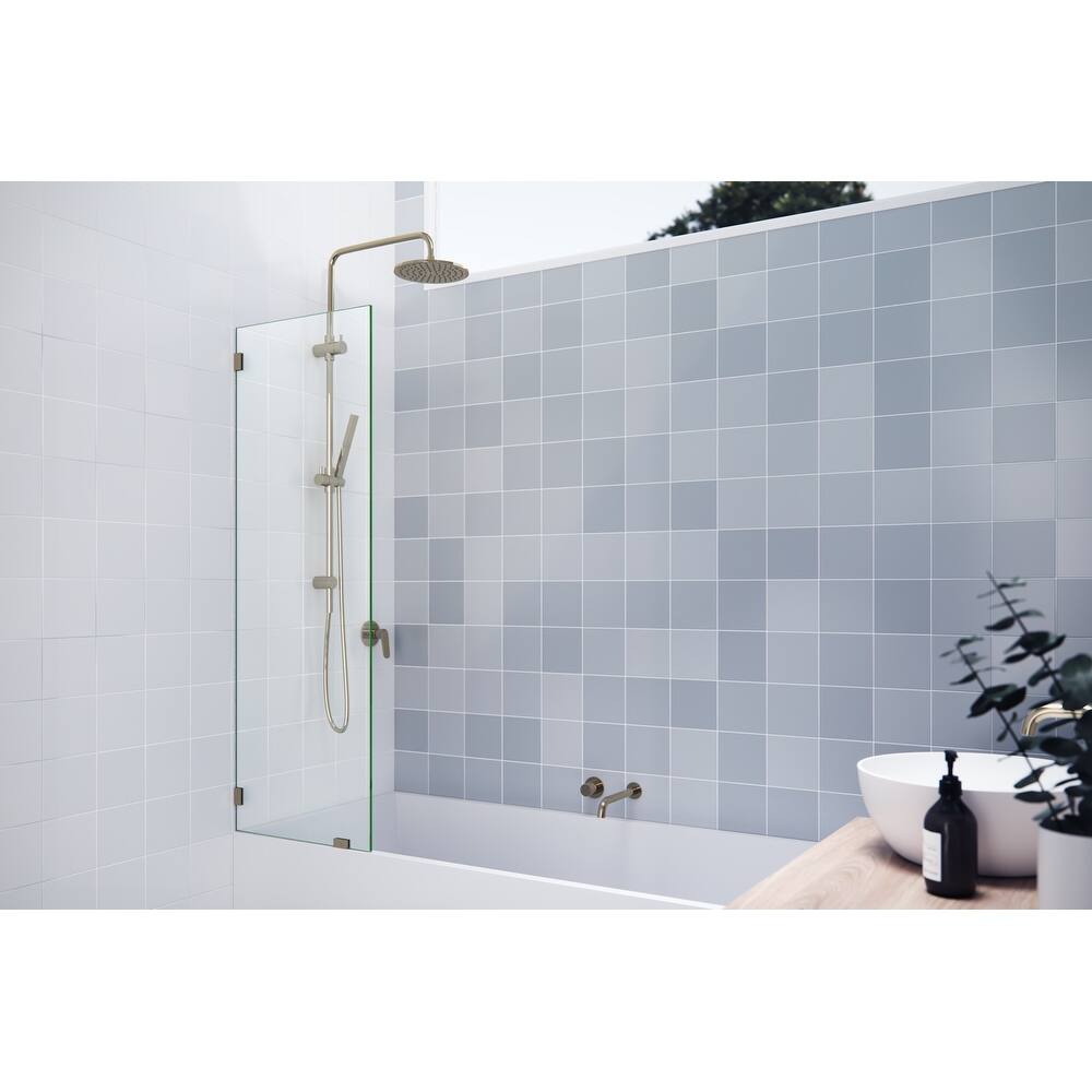 Glass Warehouse 58.25" x 20" Frameless Shower Bath Fixed Panel
