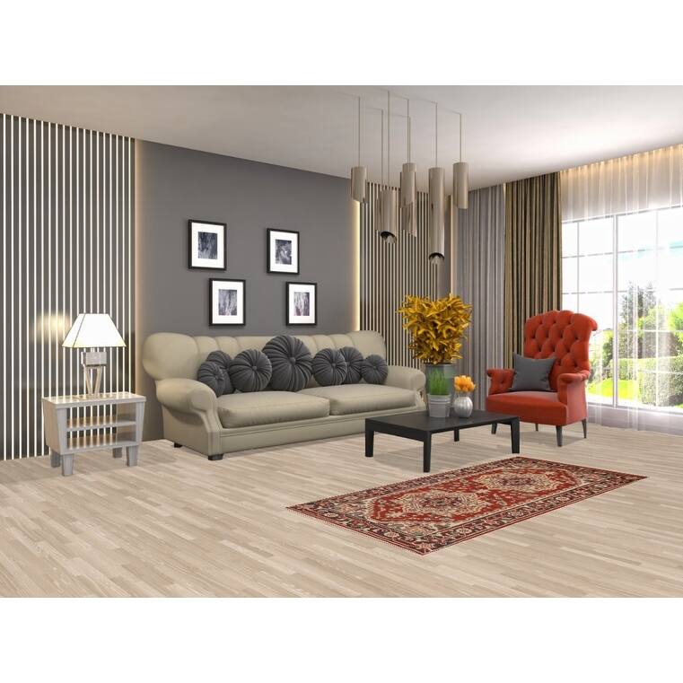 Geometric Heriz Serapi Oriental Foyer Rug Handmade Wool Carpet - 2'6"x 5'9"