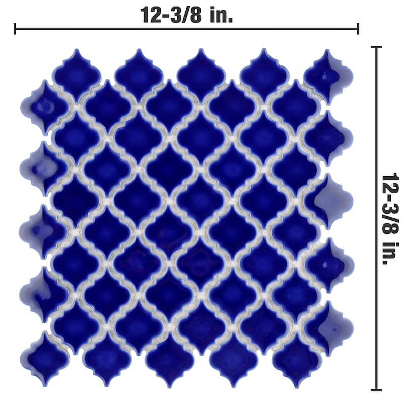 Merola Tile Hudson Tangier Cobalt Blue 12-3/8" x 12-3/8" Porcelain Floor and Wall Tile