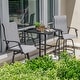 preview thumbnail 2 of 8, Nuu Garden Black 3-Piece Patio Bar Set, Swivel Design
