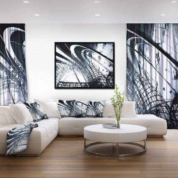 Shop Designart 3d Abstract Art Black Structural Abstract Framed