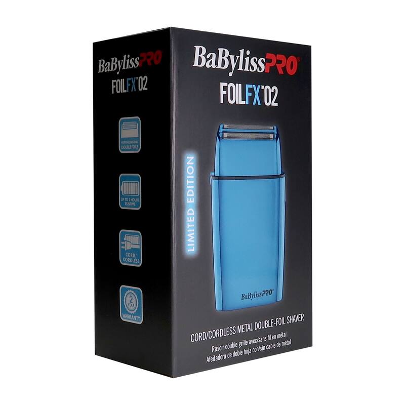 BaByliss Pro LIMITED EDITION Cordless Double Foil Shaver (Blue) FXFS2BL + Comb Set (Clipper, Cutting, Taper Combs) - Red