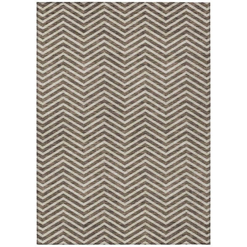 Machine Washable Indoor/ Outdoor Chantille Chevron Stripe Rug