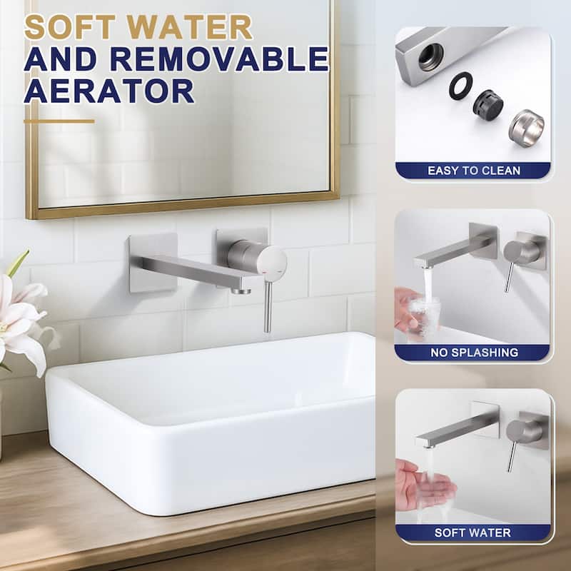 WOWOW Wall Mount Single Handle Bathroom Faucet
