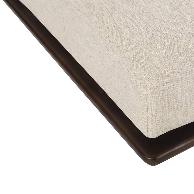 Upholstery Chaise Lounge with Rolled Pillow and Wood Frame