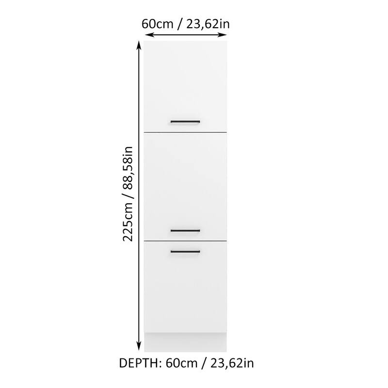 Madesa Hazel Pantry Kitchen Storage Cabinet 89 Inch Tall - White