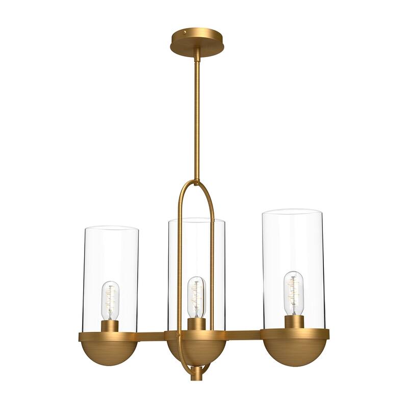 Alora Lighting LP539024CL Cyrus 3 Light 24" Wide Outdoor Chandelier - Aged Gold