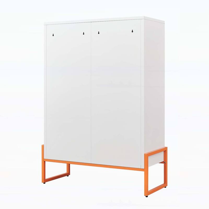 Minimalist Shoe Cabinet with Adjustable Mesh Doors