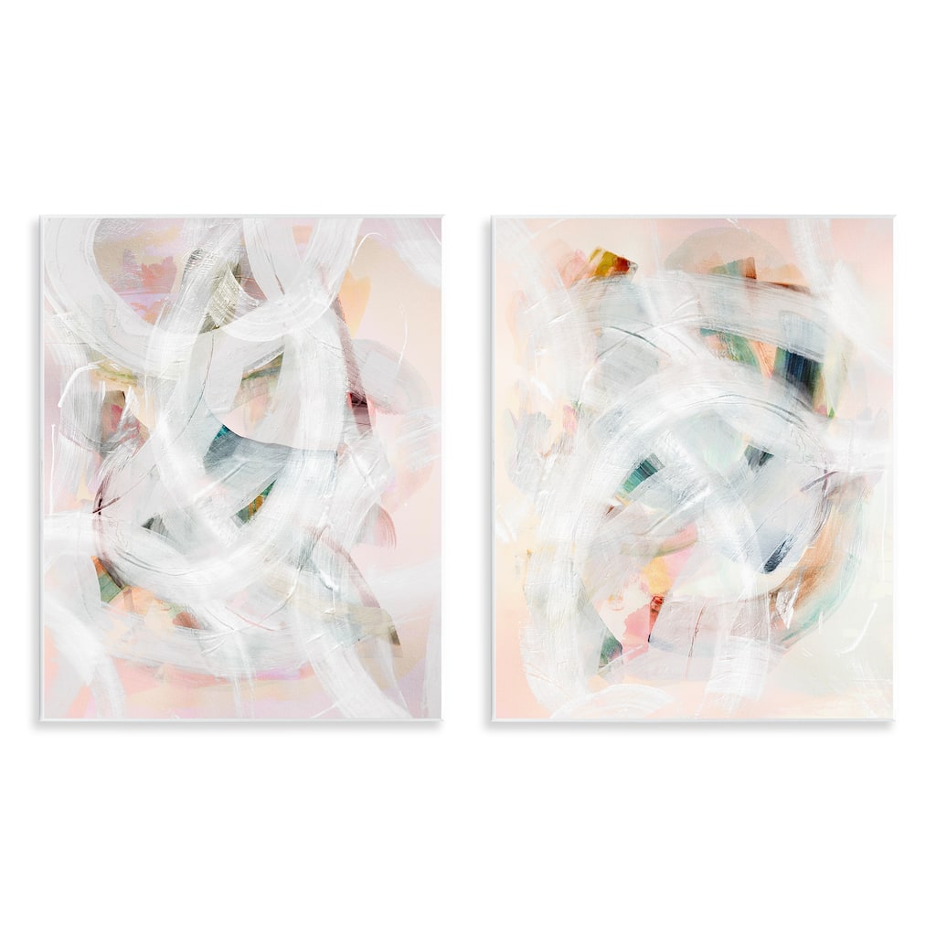 Stupell Subtle & Soft Abstraction Wall Plaque Art Design By Gemma Bardot (Set of 2)