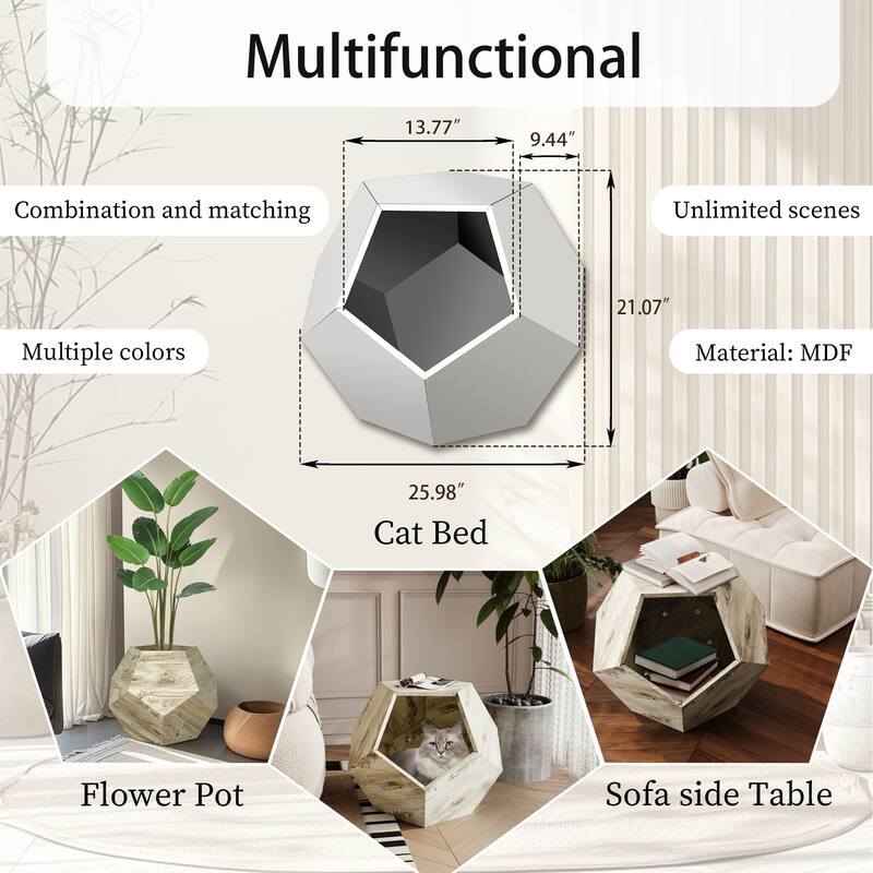 Modern Pet Cat Litter, Sofa Side Table, Planter MDF Multifunctional Furniture