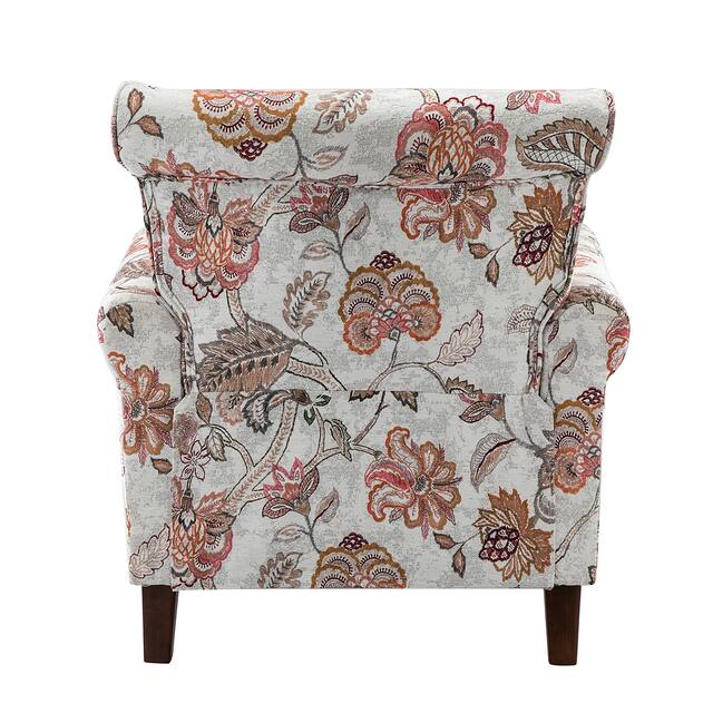 HULALA HOME Nailhead Trim Traditional Accent Armchair with Rolled Arms