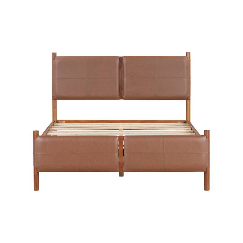 Christopher Knight Home - Maxwell Queen Platform Bed with Upholstered Headboard and Solid Wood Frame