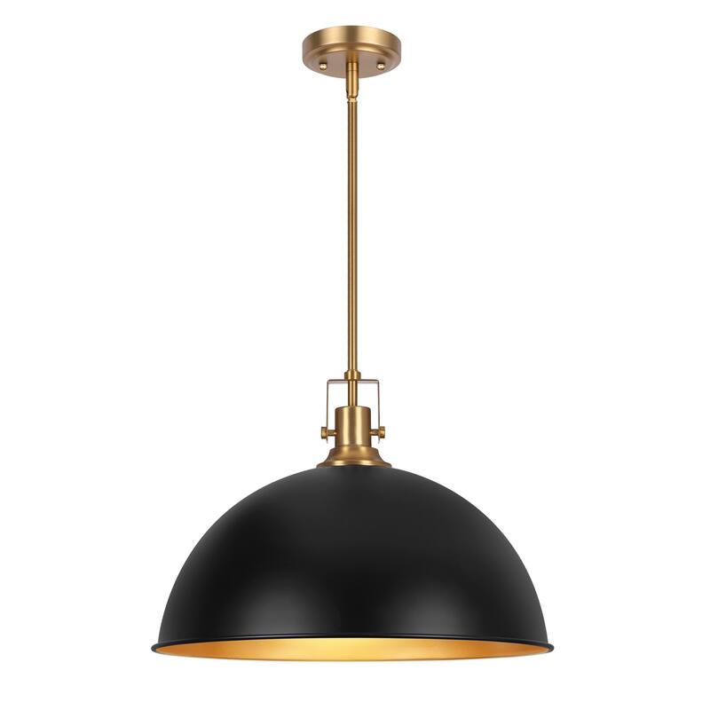Modern Industrial 1-Light Dome Metal Pendant Light for Kitchen Island