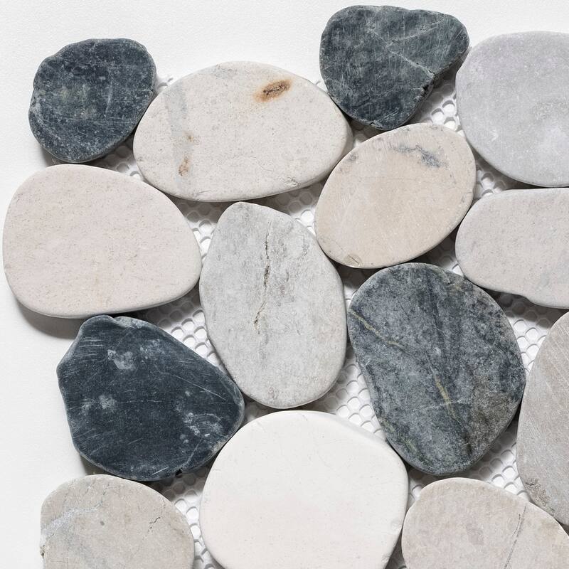 Sliced Pebble 11 in. x 11 in. Mesh-Mounted Mosaic Wall and Floor Tile