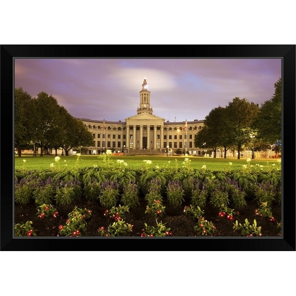 "Denver, Colorado, City Hall at sunset" Black Framed Print