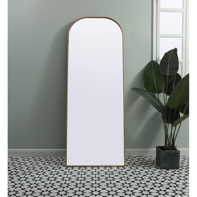 Indigo Home Metal Frame Arch Full Length Mirror 28x74 Inch