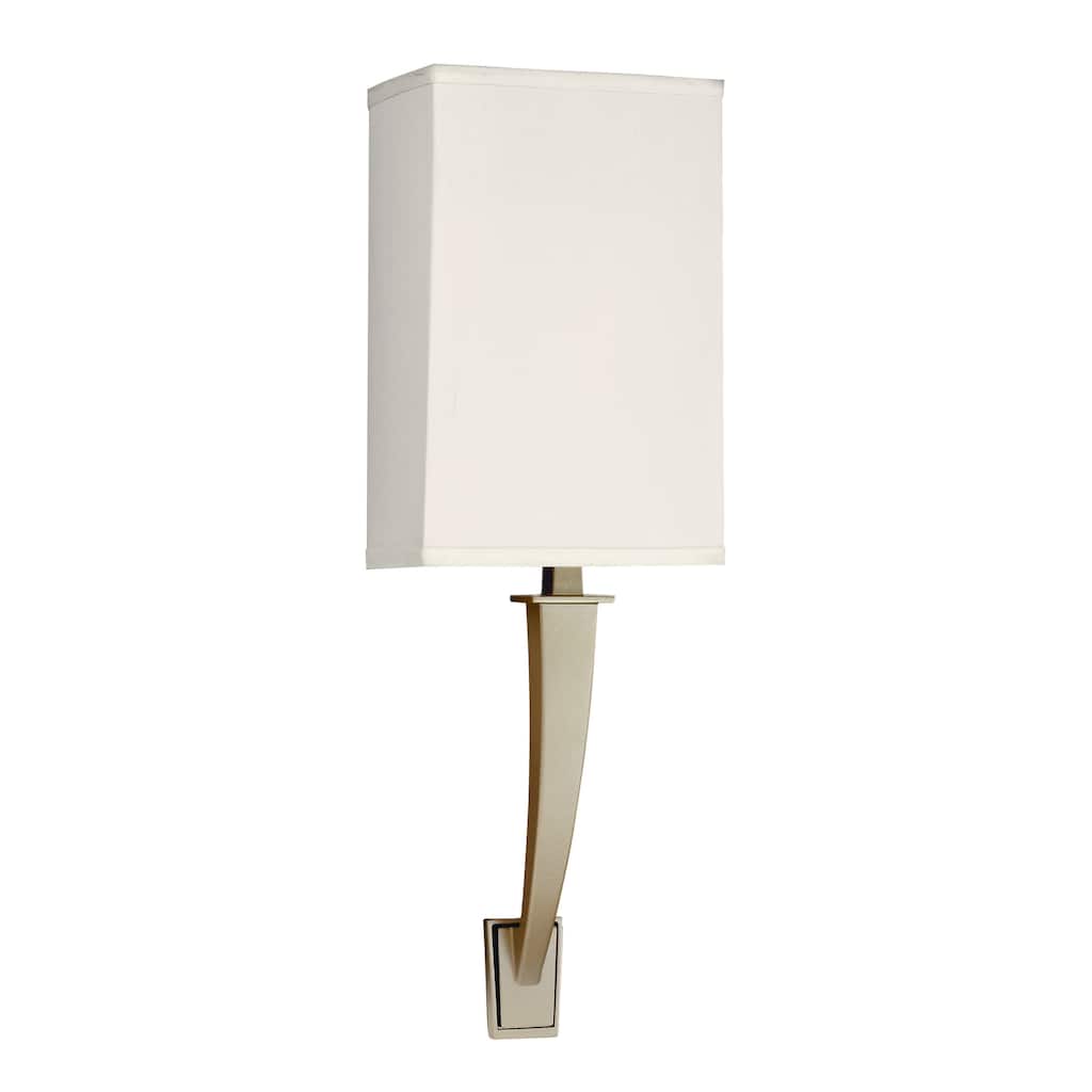 Sheridan 19-inch Champagne LED Wall Sconce, Cream Linen Shade