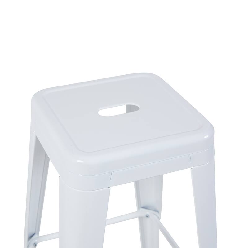 AC Pacific 24 Inch Industrial Stackable Metal Counter Stools Set of 2