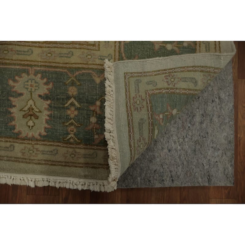 Hand Knotted Oriental 100% Wool Carpet Transitional All-Over Beige & Ivories Oushak Area Rug - 9' 0'' X 8' 0''