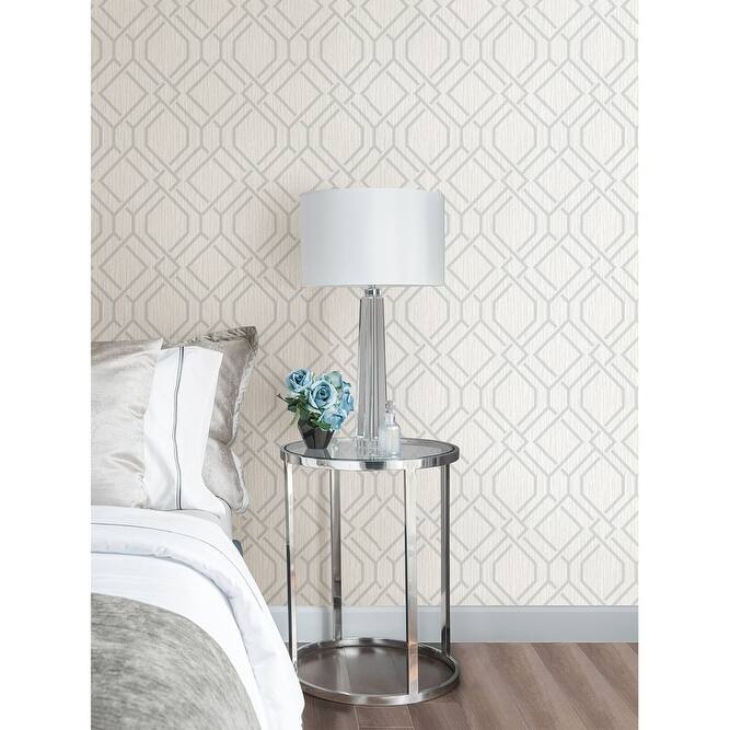 Advantage Frege Silver Trellis Wallpaper