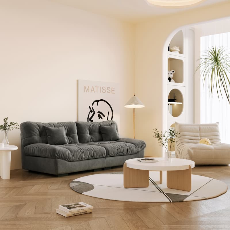 89" Tufted Sofa Cloud Shaped Couch