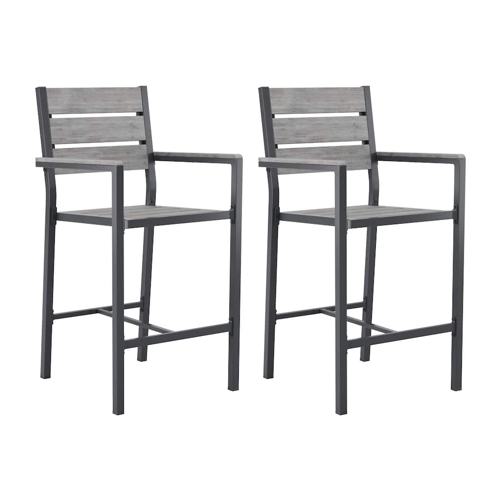 Galland Outdoor Bar Chair, Set of 2 - N/A
