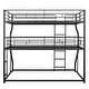 preview thumbnail 5 of 16, Full XL over Twin XL over Queen Size Triple Bunk Bed with Ladders, Black Metal Frame, Industrial Style