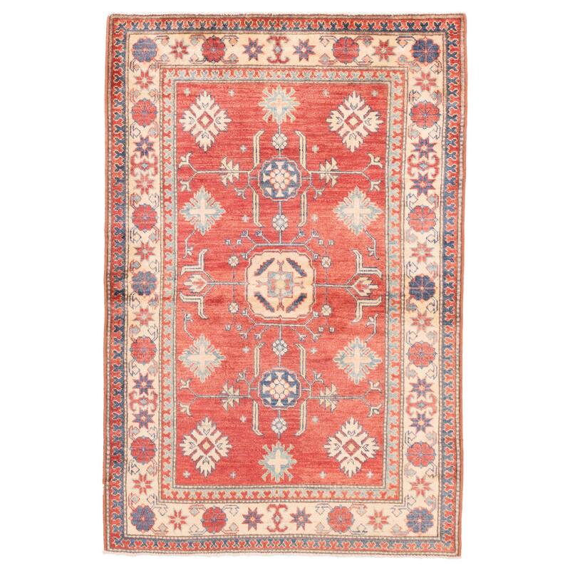 ECARPETGALLERY Hand-knotted Finest Ghazni Red Wool Rug - 4'3 x 6'7