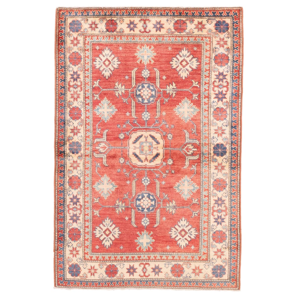 ECARPETGALLERY Hand-knotted Finest Ghazni Red Wool Rug - 4'3 x 6'7