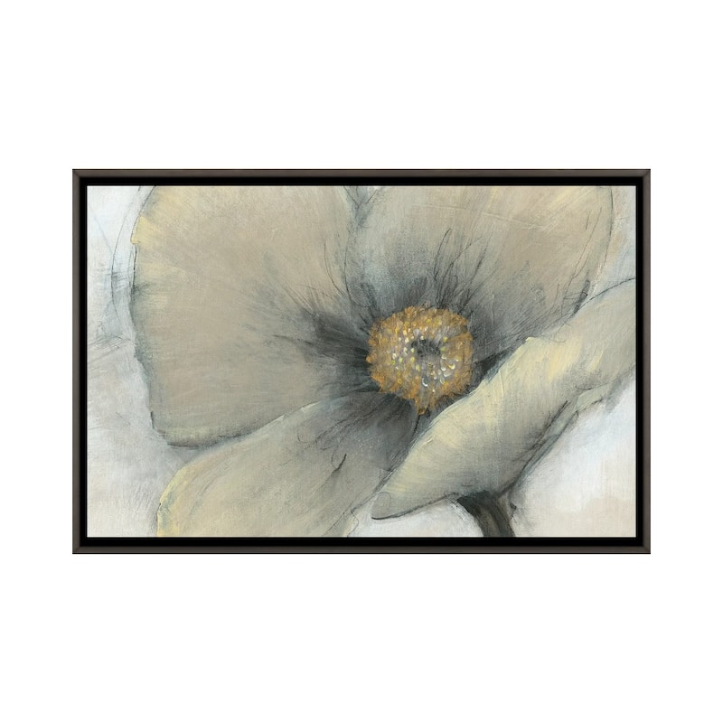 iCanvas "Single Cream Bloom I" by Tim OToole Framed - Charcoal - 32x48