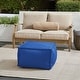preview thumbnail 1 of 4, Sorra Home Sunbrella Outdoor Top Stitch Solid Bean Pouf Canvas True Blue - Medium