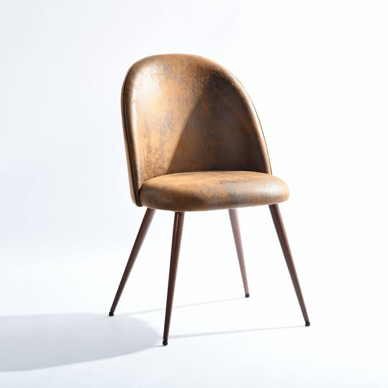 Homy Casa Fabric Office Chair with Metal-Walnut Legs, Modern