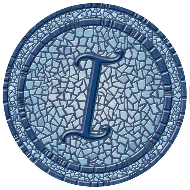 Custom Monogram Decorative Poolmat #2 - Mosaic Pool Art - 29" in Diameter - Letter "I"