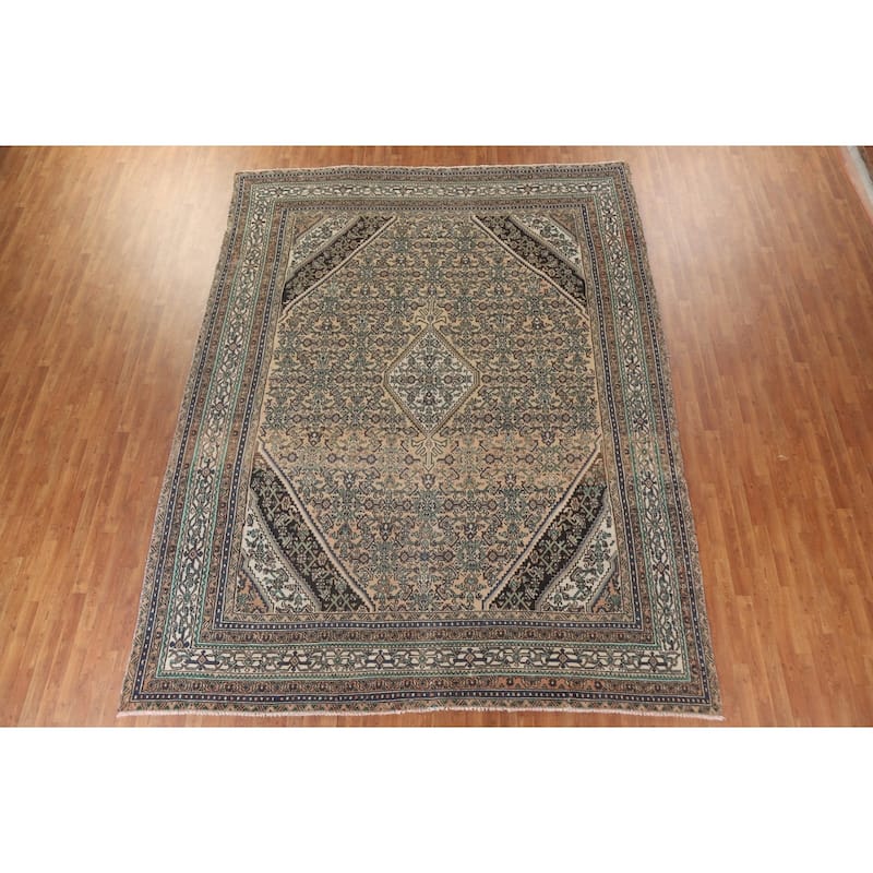Hand Knotted Oriental 100% Wool Carpet Traditional Medallion Peach Hamedan Area Rug - 12' 11'' X 10' 0''