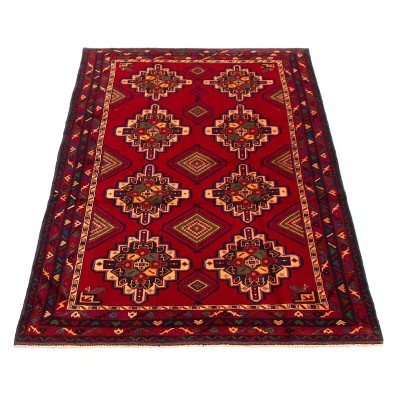 Teimani Red Rug 4'3" x 6'11" - 4'3 x 6'11