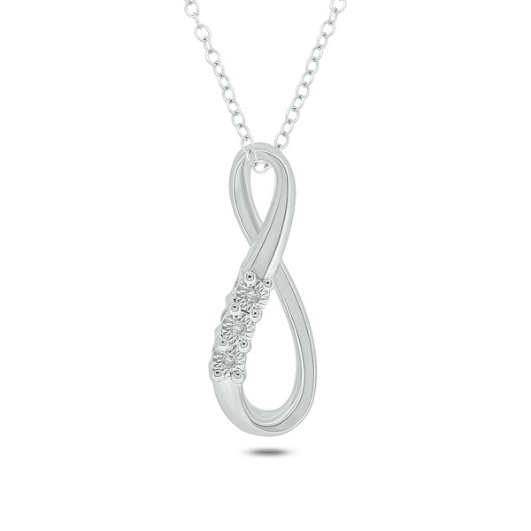 Cali Trove Diamond Accent Infinity Pendant In Sterling Silver. Opens flyout.