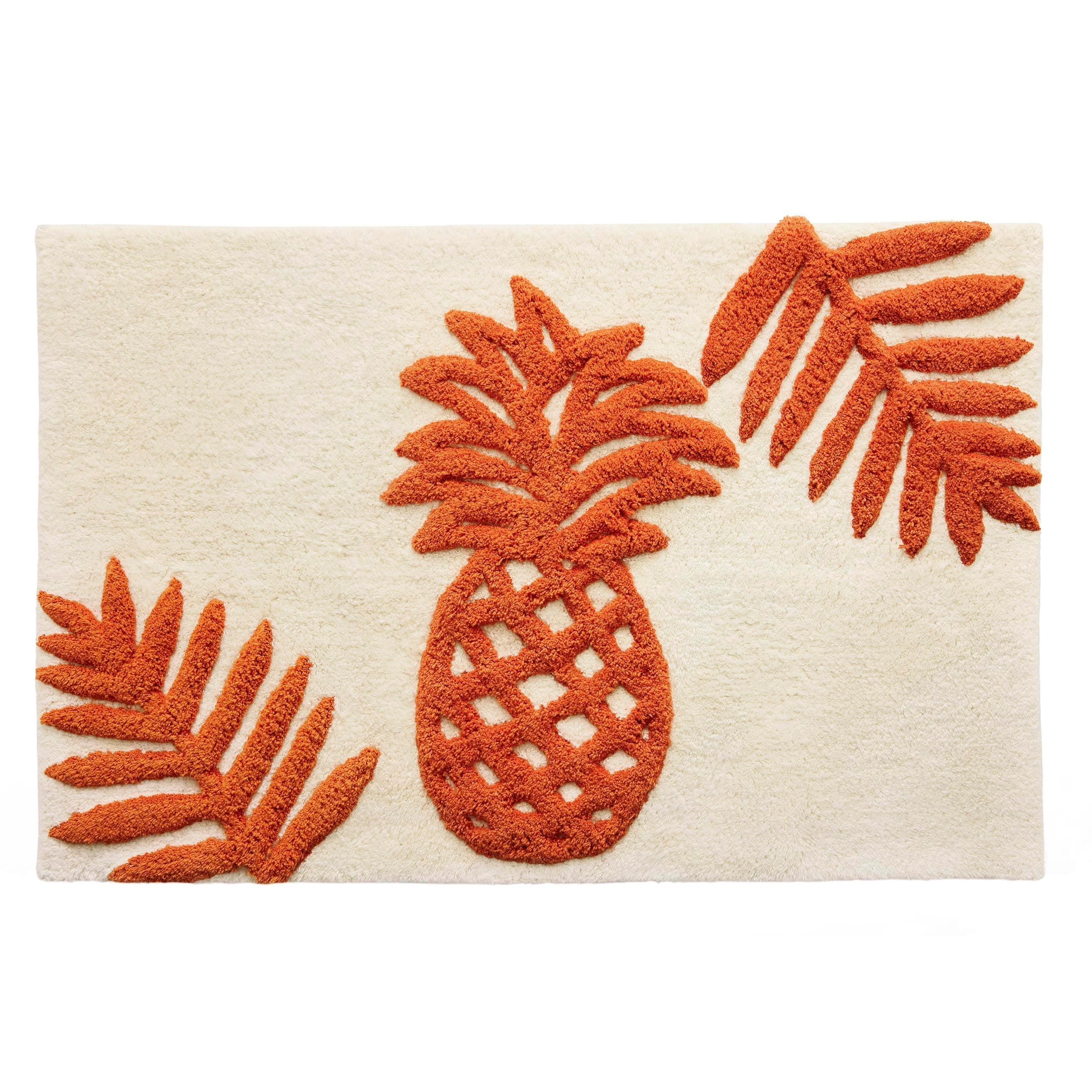 Tommy Bahama Batik Pineapple Orange Cotton Tufted Bath Rug Bed