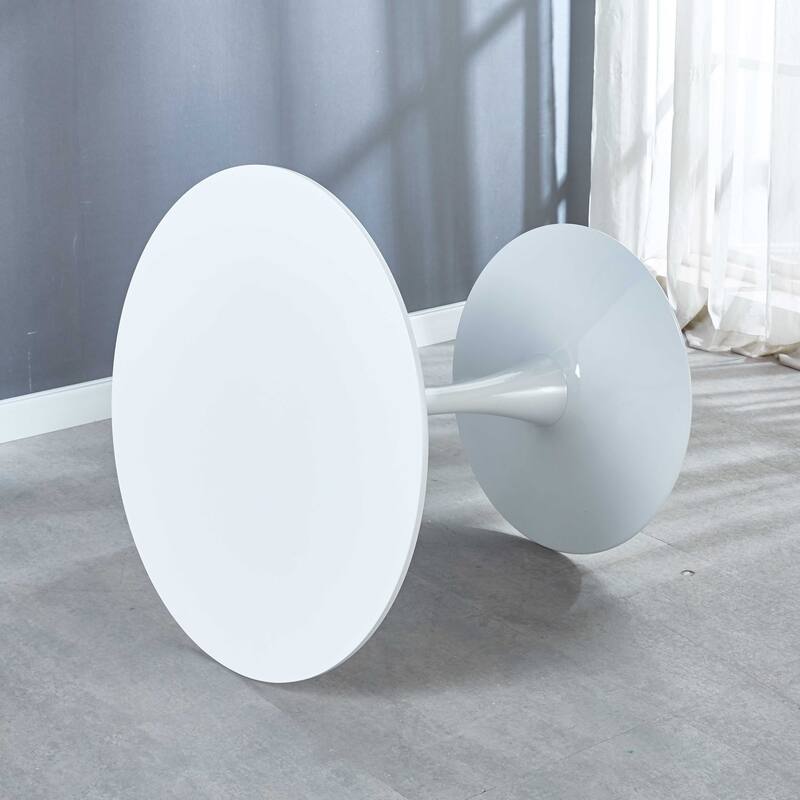 31.5"Black Tulip Table Mid-century Dining Table for 2-4 people With Round Mdf Table Top, Pedestal Dining Table