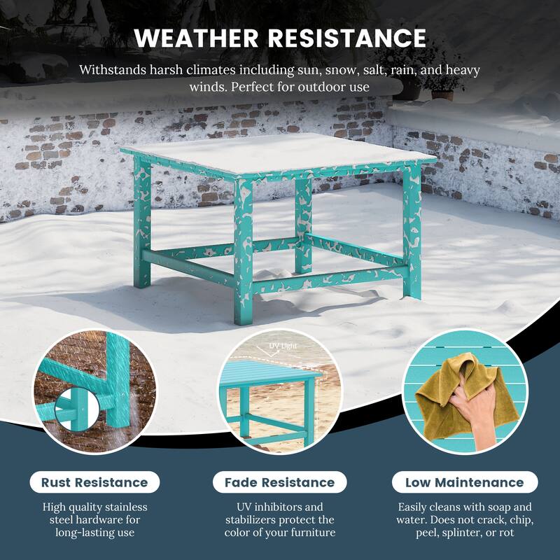 Laguna Outdoor 5-Piece Adirondack Chair With Square Coffee Table Conversation Set