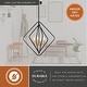 preview thumbnail 5 of 13, Brady 4 Light Black and Satin Brass Contemporary Geometric Cage Pendant Light - 22-in W x 24.25-in H x 22-in D