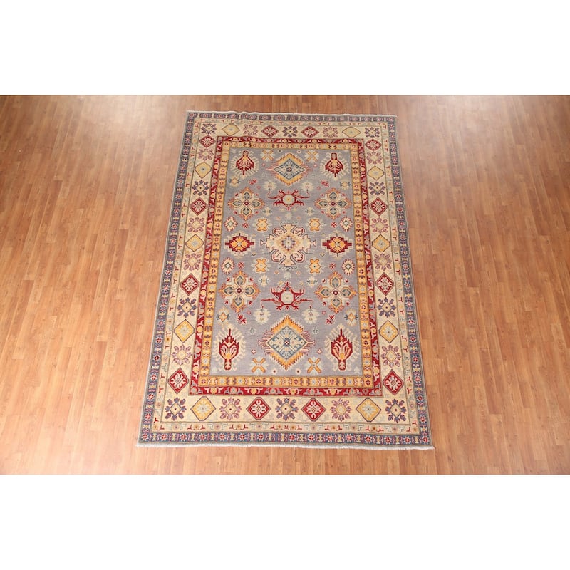 Oriental Kazak Area Rug Hand-Knotted Wool Carpet - 6'7" x 10'2"