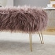 preview thumbnail 17 of 22, Silver Orchid Nilsson Contemporary Modern Faux Fur Long Bench Ottoman