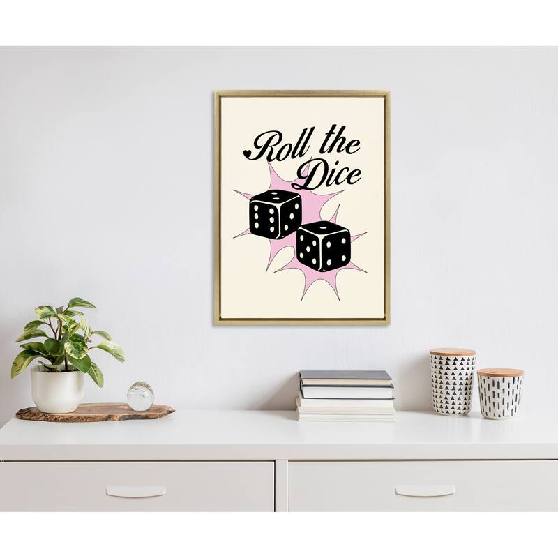 Kate and Laurel Sylvie Feeling Lucky Framed Canvas by Alli Standefer