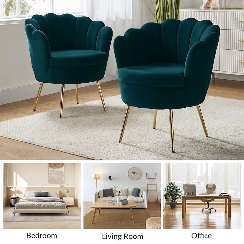 Xabier Cute Modern Upholstered Barrel Chair Accent Chair with Tufted Back by HULALA HOME