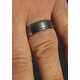 Men's Tungsten Carbide Brushed and Polished Beveled Edge Ring (7 mm)