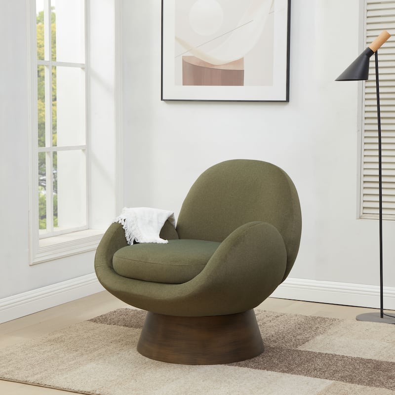 SAFAVIEH Couture Paolini Metal Base Accent Chair - 31"W x 32"D x 33"H - Olive Green/Antique Gold
